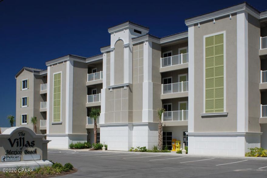 ***BEAUTIFUL UNIT*** in the highly desired Villas of Mexico Beach Condominium. Located on the third floor, this unit offers STUNNING views and canal access to the Gulf of Mexico, which is perfect for both boaters and owners looking to relax by the water. Each unit comes with its own boat slip, owners closet, and access to the pool. The master bedroom is a resort itself with its spaciousness, door leading to back balcony, and on suite bath which features a soaking tub, tile shower with waterfall head, double vanities, and large walk-in closet. The second master features an en suite and walk in closet, while the 3rd bedroom has a full bath right outside the hall.  Large open concept living/dining and kitchen with quartz counter tops, stainless steel appliances, tile backsplash and TONS of cabinet space. Unit comes with Washer and dryer. Large wrap around balcony over looking the pool and canal also has a LARGE storage closet. 

**Condo comes FULLY FURNISHED**
Photos of pool are PRE Hurricane Michael. Pool is currently under construction.