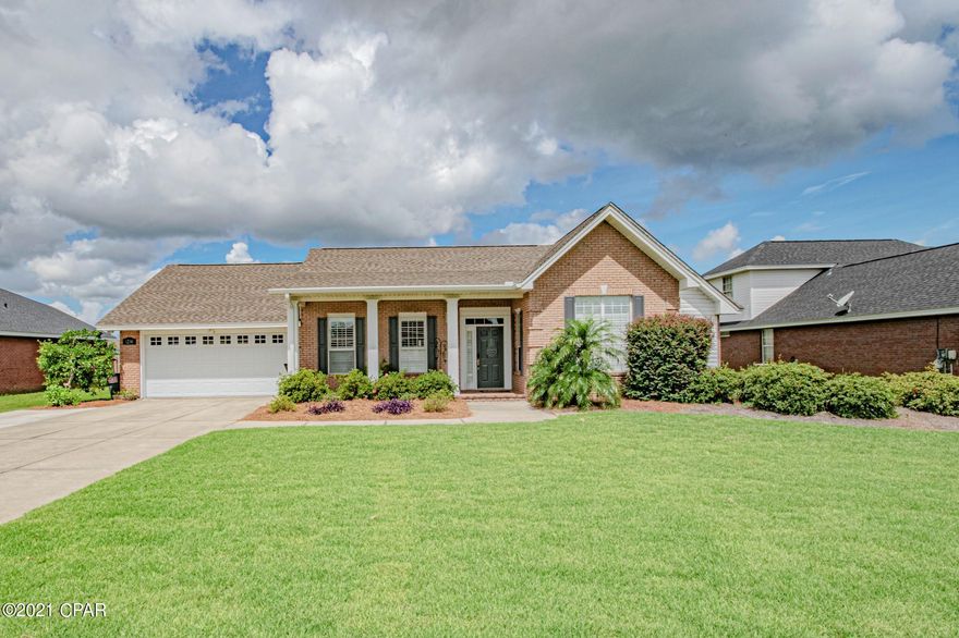 CURRENTLY UNDER CONTRACT, SELLER ACCEPTING BACKUP OFFERS

This Stunning all Brick Home features 4 bedrooms, (with 2 masters) 4 baths in a beautiful Lynn Haven neighborhood, this home features open floor plan, Large Family room, with fireplace, Kitchen is open to family room and has breakfast area as well as a large dining room, this home also has a office that could be used as TV room, etc.This home features plantation shutters. The family room leads out to a nice covered patio which would be perfect for entertaining and family get togethers, The beautifully landscaped backyard, has a nice salt water gunite pool, this home features sprinklers with separate meter, Solar panels, and a brick storage building with covered area.  This home that will not disappoint,Please verify measurements if