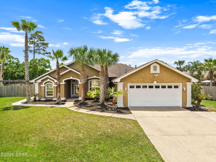 Welcome to your own slice of paradise in Panama City Beach! Nestled on a quiet cul-de-sac with no HOA, this beautifully maintained 3-bedroom, 2-bathroom home offers the perfect combination of comfort, functionality, and coastal living with endless potential to make it your own. From the moment you step inside, you'll appreciate the warmth and character of the solid hardwood cherry floors that flow throughout the main living areas, creating an inviting and timeless feel. The inviting living room is anchored by a cozy wood-burning fireplace, creating the perfect focal point for relaxing evenings and adding charm to the home's atmosphere.
Designed with a desirable split floor plan, this home offers privacy and flexibility for a variety of lifestyles. The spacious primary suite is truly a retreat of its own, featuring enough room for a nursery, home office, sitting area, or workout space. The ensuite bathroom offers a large walk-in closet, separate shower, and a relaxing corner jetted tub perfect for unwinding after a long day.
On the opposite side of the home, you'll find two additional bedrooms ideal for guest rooms, children's rooms, a home gym, hobby space, or additional office space. The open and functional layout provides comfortable everyday living while still offering excellent entertaining potential.
One of the standout features of this property is the additional heated and cooled Florida room complete with its own mini-split unit, creating a versatile bonus space that can be enjoyed year-round. Whether used as a second living area, game room, sunroom, or entertaining space, it adds valuable square footage and flexibility to the home.
Step outside to discover your private backyard oasis featuring an in-ground pool and privacy-fenced yard, creating the perfect setting for relaxing, entertaining, grilling, or enjoying the Florida sunshine. The spacious backyard offers both comfort and seclusion while still being conveniently located close to everything Panama City Beach has to offer. Mature landscaping and the home's established setting provide an excellent canvas for someone looking to personalize and enhance the property over time.
The 2-car garage has been upgraded with durable epoxy-coated flooring, adding both style and easy maintenance. With no HOA restrictions, a cul-de-sac location, and plenty of indoor and outdoor living space, this property is an exceptional opportunity for those seeking full-time living, a second home, or an investment near the beach.
Conveniently located near shopping, dining, entertainment, schools, and the world-famous white sandy beaches of Panama City Beach, this home combines privacy, functionality, and coastal charm all in one package.