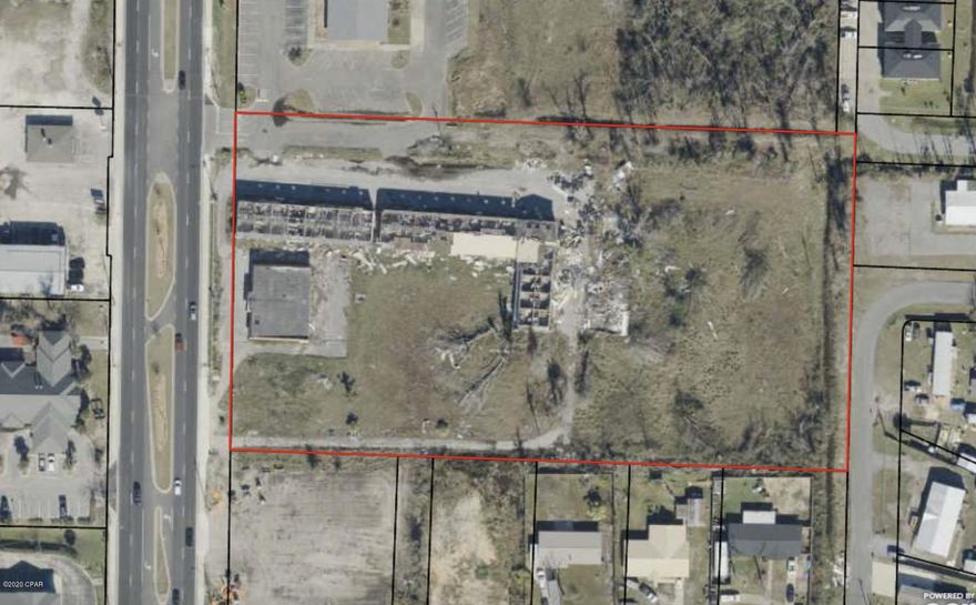 Former improvements destroyed by Hurricane Michael,

have paved the way for redevelopment of this high and dry five acre commercial parcel. Just south of the Super Wal Mart, Shopping Centers and Applebee's, this parcel

has dedicated curb cut, great access and visibility for almost any commercial project.