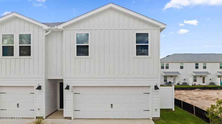 Welcome to the Sabal plan, a new home at Chateau Nemours located on the edge of Port Saint Joe, Florida. This Sabal Townhome floor plan is an exterior unit. These thoughtfully designed townhomes offer 4 bedrooms and 2.5 bathrooms with a 2-car garage.

On the outside of these units, you will see quality vinyl siding exteriors, steel garage doors equipped with openers, weatherproof outlets, hose bibs, and Kwikset deadbolts on all exterior doors. As you enter inside, you will feel right at home with beautiful EVP flooring at your feet, leading you to the open living room and kitchen or the spacious upstairs. In the kitchen and bathroom, you will find gorgeous granite countertops, white cabinets with brushed nickel hardware, and stainless-steel appliances in the kitchen. Stay cool during the summers with energy-efficient cooling and heating systems, Low-E insulated windows with screens, and water-saving elongated toilets.

For added security, every home comes equipped with Smart Home Technology, including a Safe Haven Surveillance system, Skybell doorbell, Honeywell thermostat, and DEAKO Smart Switches. Rest assured with a one-year builder's warranty from D.R. Horton and a ten-year structural warranty through RWC.

Located just 3 miles from Port Saint Joe, you will find all that this popular town has to offer in including shopping and local restaurants close by. Chateau Nemours is located just 11 miles to the exotic Cape San Blas peninsula where you'll find peace and quiet to enjoy a sunny day at the beach or get some fishing in at Indian Pass. The main feature of Chateau Nemours is the historic building that was relocated from another part of town and is now being remodeled into a luxurious restaurant. These townhomes are right around the corner from it as well as the community pool. This community will be one of the most talked about communities in the area. To learn more about Chateau Nemours, get connected with us today and see what this community is all about.