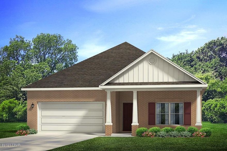 The Rhett plan features 9'ceilings throughout, luxury vinyl plank flooring throughout the main areas and carpet in the bedrooms. This home added

details of tray ceilings in living room and master bedroom, brushed nickel hardware, granite countertops, and elegant doors. The kitchen has a center island, a

nice size walk-in pantry and the appliances include smooth top range, microwave and dishwasher. Open Kitchen to living room and dining area, makes this home

perfect for entertaining. Bedroom 1 has as nice bath with walk-in closet, garden tub and separate shower. This home is being constructed with the Zip Sheathing system, providing greater protection than a traditional housewrap from damages due to wind, rain, and extreme weather. A standard Smart Home package includes a KwikSet keyless entry, Skybell doorbell, automated front porch lighting, an Echo
Dot device, and Quolsys touch panel which can be integrated to control your lighting, thermostat, front door and so much more.
A builder 10 year structural warranty is also included.

Pictures, photographs, floor plans, elevations, features, colors and sizes are approximate for illustration purposes only and will vary from the homes as built. Home and community information including pricing, included features, terms, availability and amenities are subject to change and prior sale at any time without notice or obligation. For Move-In/Completion Estimates: Ready dates are estimates only. Timing of completion of construction and buyer move-in are subject to contingencies contained in home purchase agreement and governing jurisdictions issuance of a certificate of occupancy, and may change due to forces majeures and other delays or disruptions outside the reasonable control of the Builder.