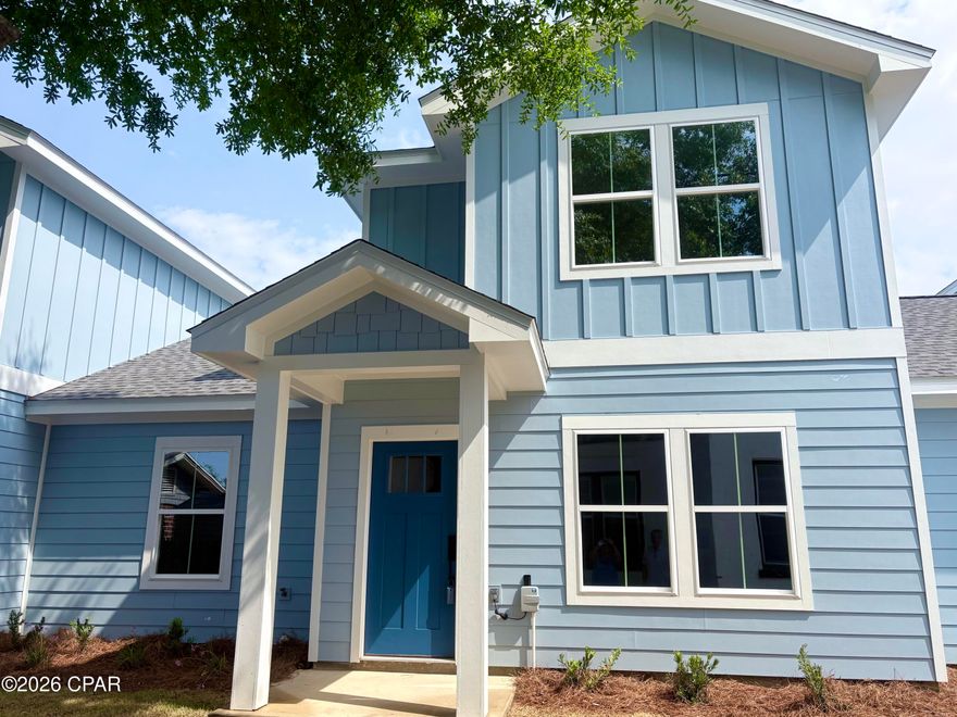 Welcome to this beautifully crafted, newly constructed two-story townhome ideally located just minutes from downtown Panama City. Enjoy convenient access to local restaurants, marina activities, vibrant community events, and a short drive to Tyndall Air Force Base and the stunning beaches of Panama City Beach.

This thoughtfully designed 3-bedroom, 2.5-bath home offers approximately 1,350 square feet of modern living space. The exterior features durable Hardie board siding, a private sidewalk, and a built-in irrigation system for easy maintenance.

Inside, the main level showcases stylish luxury vinyl plank flooring and a convenient half bath. The kitchen is equipped with sleek quartz countertops, ample cabinetry, stainless steel appliances, recessed lighting, a breakfast bar, and a pantry, perfect for both everyday living and entertaining. The open-concept layout seamlessly connects the kitchen, dining, and family areas, creating a bright and inviting space.

The master bedroom is conveniently located on the main floor, offering added privacy. The en-suite bath includes a single vanity, walk-in shower, and tile flooring.

Upstairs, you'll find two additional bedrooms and a full bath, providing comfortable accommodations for family or guests.

Whether you're a first-time homebuyer or seeking a property with strong rental income potential, this townhome presents an excellent opportunity for both primary residence and investment.

Please call if interested in purchasing all 3 townhomes together.
