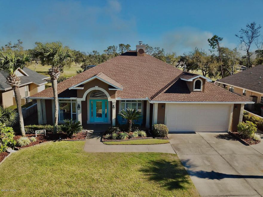 CURRENTLY UNDER CONTRACT, SELLER ACCEPTING BACKUP OFFERS. You're going to fall in love with this beautiful home located in the popular and prestigious neighborhood of Bay Point! This gated community offers 24-hour security, tennis courts, a marina, playground, and several restaurants. You're also less than 2 miles to a public beach access. With over 2,700 square feet of comfortable living space, you'll enjoy the perfect setting for relaxing and entertaining. The moment you enter you'll immediately notice the abundance of windows and natural lighting that flows throughout the airy and spacious layout. There are 3 bedrooms, plus an office and den that could easily be converted into another bedroom. The main living area, dining area, and kitchen all have 20-foot ceilings. As you walk into the dining room and notice the stunning wall of windows, you'll be in awe. The view overlooking the pool and 15th fairway of the Meadows Golf Course is stunning. The details and custom work throughout, this one of a kind home, are endless. The custom built-ins give it a nice touch as well and are great for giving you additional space for your décor. The den has a wet bar, freshly painted white cabinets, and also leads out to the huge screened-in pool... making it perfect for entertaining. The master bedroom and bathroom are a must see! This suite has it all... a double vanity, large soaking tub, and a walk-in closet are just the beginning. Just a few of the additional highlights include: New roof, Pool resurface, New carpet in the bedrooms, Custom remodeled kitchen, Outdoor shower by the pool, Golf cart garage door, and SO MUCH MORE. Call us today for the complete list of updates, upgrades, and features that will have you ready to call this house... your home! *(Furniture can be sold separately for $20,000)*