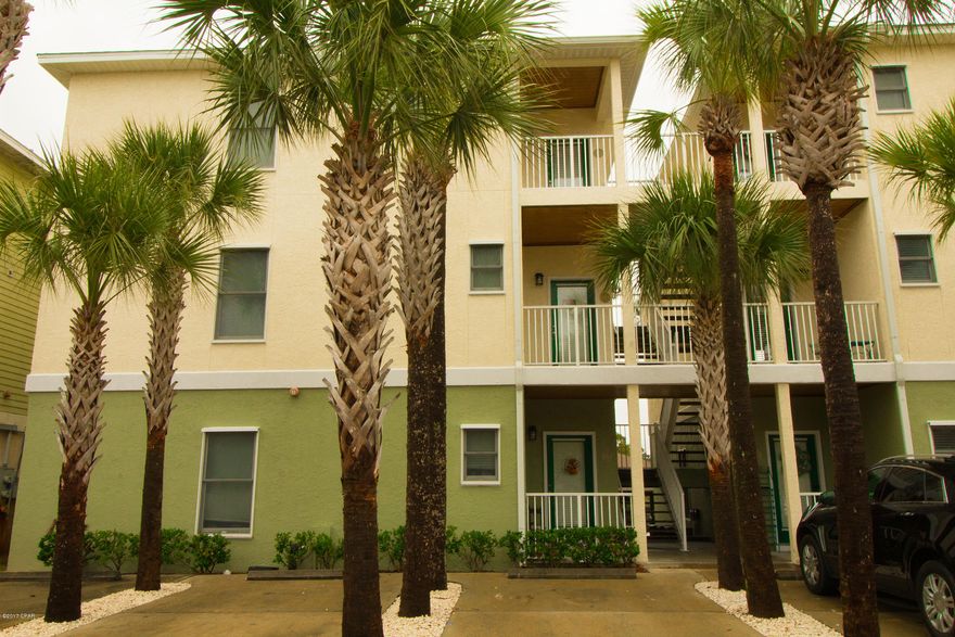 Bonita Point Condos is a great water front community on the lagoon with boating access to the Gulf of Mexico. This well kept, 1,200 square foot 2 bedroom 2 bath unit has tile and carpet with corian counter tops and a new stove/oven. This desirable down stairs unit has a spacious open floor plan with beautiful views to the lagoon. Enjoy relaxing on your balcony soaking in the warm Florida breeze while watching the pelicans soar above the water. Bonita Point has a great covered boat house with automatic boat lifts for rent, and a community pool to enjoy taking a dip after a day at the beach. Bonita Point is located close to the beautiful beaches of Panama City Beach, entertainment, shopping and local restaurants.