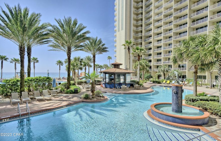 1 BR/ 2BA with Built-in Bunks.  Unit is freshly painted and features crown moulding throughout. Unit needs flooring, light fixtures, Refrigerator, Washer/Dryer and furnishings.  Unit has easy access close to the west end elevators. All information is believed to be correct but should be verified by the Buyer. HOA fees are subject to change. Buyers or Buyers agents should check with the complex CAM manager about these issues. This property is owned by Magnolia State Bank.  Since this is a foreclosure there will not be a Seller's Disclosure.