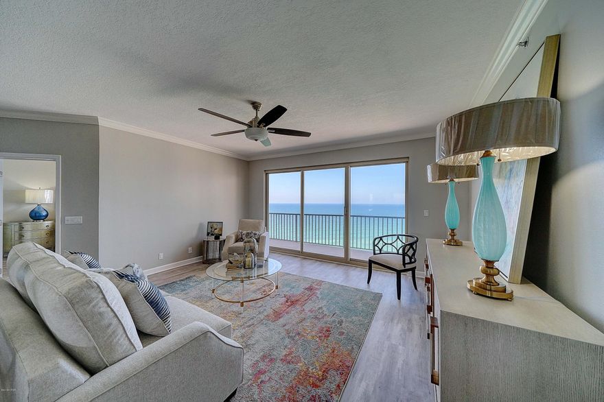 CURRENTLY UNDER CONTRACT, SELLER ACCEPTING BACKUP OFFERS. Stunning Summerwinds Penthouse now for sale in Panama City Beach! This 3 bedroom, 3 full bath condo and private garage has just been completely renovated from floor to ceiling.  This is your luxury home at the beach!  Summerwinds is a premier, gated, non rental community featuring your own private garage, 2 pools (1 heated), gulf front community room and workout room.  Take advantage of panoramic views the moment you open your front door.  Enjoy the perfect layout, including a gulf front master bedroom with gorgeous master bath and walk in closet, an open floor plan, and large balcony, all with beautiful views.  The second and third bedrooms include updated private baths, one with gulf views, and the other with views of Grand Lagoon
