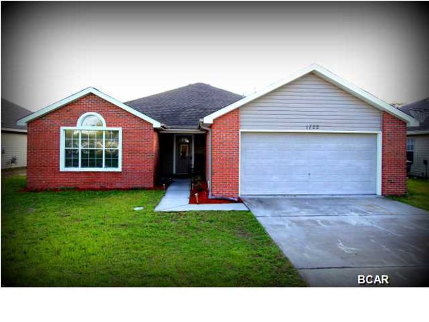 Hidden Subdivision close to Tyndall AFB/NSA PC. Affordable 4/2. This home features a split bedroom floor plan. When you walk into the front door you will immediately notice a large open living area, with a fireplace. The kitchen opens up to the living room making it perfect for entertaining your guest. Off of the kitchen is your laundry room and huge pantry leading to your double car garage. The master suite features a huge walk in closet and its own full bathroom. The additional three bedrooms and full bathroom are located on the opposite side of the home. One bedroom features French doors making it perfect for a study. The breakfast area leads to your screened in patio, great for those summer nights. The large backyard is fenced in providing you with privacy. Don't miss out,