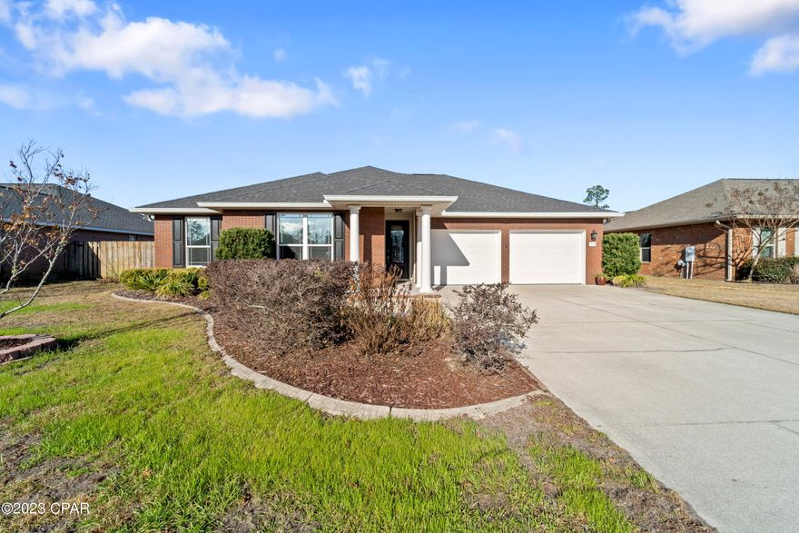 CURRENTLY UNDER CONTRACT, SELLER WILL CONSIDER BACKUP OFFERSThis gorgeous home in Camryn's Crossing has been exceptionally taken care of and features an open floor plan with a beautiful backyard oasis. As you arrive to the home you will notice an abundance of parking and a spacious two car garage that has been freshly painted. Inside the home features 10 foot ceilings, crown molding, bullnose corners, a fireplace, and large windows. The kitchen is equipped with stainless steel appliances, granite countertops, a large walk in pantry, and a wrap around bar with additional storage. The primary bedroom offers a private exit to a screened in porch and a large bathroom with his and hers vanities, a walk in shower and a jacuzzi tub! The backyard provides the perfect spot to entertain with a large and a built in bonfire pit and plenty of space for all your grilling or gardening needs! The backyard also backs up to conservation area for optimal privacy and serenity. Camryns Crossing features well maintained sidewalks, underground utilities, children's parks and is just minutes from everything you'll need in town! Do not miss out on a chance to see this beautiful home that can easily fit your needs!