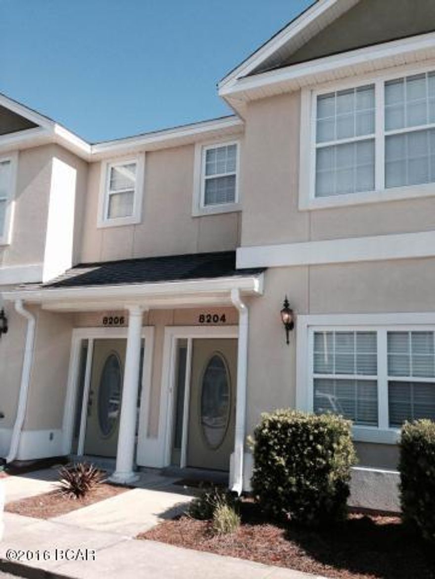 Take a look at this renovated townhome at one of Panama City Beaches most popular townhome subdivisions!  This unit has been upgraded with new flooring, granite countertops in kitchen and new appliances.  The floor plan offers 2 master bedrooms upstairs and a large open floor plan downstairs.  This complex has a beautiful pool, lots of lakes and scenic places to stroll, as well as an on-site fitness center.  The complex is also very convenient to the Hathaway bridge, making it accessible to both Panama City and Panama City Beach, as well as the NCSC.  Just minutes from the Worlds Most Beautiful Beaches.  Previously rented for $1250/mo, Tenants vacate 1/31/18.  Call TODAY to schedule your showing, these units move FAST.