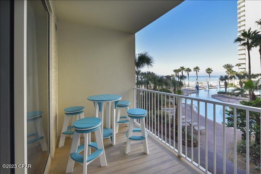 Step into coastal comfort at Unit 225 at the Shores of Panama, one of PCB's most iconic full-amenity resorts. This beautifully maintained condo sits on the second floor, giving you the perfect blend of convenience, privacy, and quick access to the beach, pool deck, and parking garage.

Inside, you'll find an inviting open layout with a full kitchen, granite countertops, and a spacious living area that flows naturally to your private balcony — the perfect spot for morning coffee or sunset views over the Gulf. The unit includes a bunk area, making it ideal for families or maximizing rental income.


This condo is rental-ready, comes fully furnished, and sits in one of the strongest performing short-term rental buildings on the beach. Shores of Panama offers a massive lagoon-style pool, tiki bars, on-site spa, heated indoor pool, hot tubs, beach access, and private owner amenities.

Whether you're looking for a personal beach escape or a proven income generator, Unit 225 gives you the best of PCB living.
Turn-key, rental-ready condo at the highly sought-after Shores of Panama Resort! Unit 225 delivers prime second-floor convenience, eliminating long elevator waits and putting guests steps from the pool deck, beach access, and the Gulf's emerald waters. This unit consistently performs as a strong income producer, making it a perfect addition to any investment portfolio.



Inside, you'll find an open layout with a spacious master bedroom, bunks for extra sleeping capacity, and a private balcony overlooking the resort's signature lagoon-style pool. The kitchen features granite countertops, a breakfast bar, and everything needed for short-term rentals or extended stays. Washer/dryer included.

Shores of Panama is known for its amenities that drive bookings year-round—massive resort pool, indoor pool, hot tubs, tiki bars, fitness center, covered garage parking, beach entry, and close proximity to restaurants, shopping, and nightlife.



Projected ROI stays strong thanks to incredible guest demand, low floor location, and the resort's top-tier amenities. Whether you're expanding your portfolio or stepping into your first investment property, Unit 225 stands out as a reliable income generator in one of PCB's hottest rental markets.