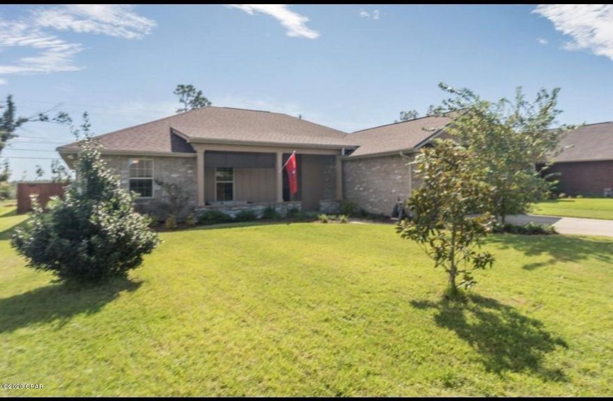 All brick home offers family room with 10 Ft ceilings, dining room, kitchen with island and updated stainless steel appliances, master bedroom has tray ceiling, double vanity, separate shower and tub, walk-in closet. Other interior features include tile flooring, recessed lighting, custom cabinetry, and ceiling fans throughout. Fully fenced yard has plenty of room for your kids or pets to play