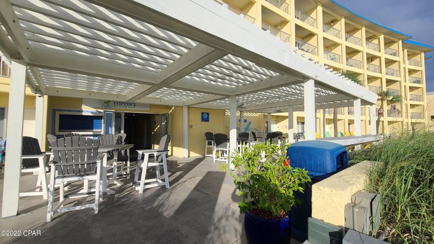 Gulf Front 5th floor Studio with balcony in the heart of Panama City Beach! This condo is just the right height to enjoy spectacular gulf and beach views, and is just a short elevator ride and a few steps to the the sand. There is also is a pool, bar/grill on-site, and ground level parking south of Front Beach Road!  Pier Park is within walking distance, Gulf World Marine Park is across the street, and some of Panama City Beach's best restaurants and shopping are nearby. Continental has recently undergone exterior updates, and water, sewer, garbage, ELECTRICITY, cable/WiFi, pest control, exterior insurance and association management are all included in Association Fees!