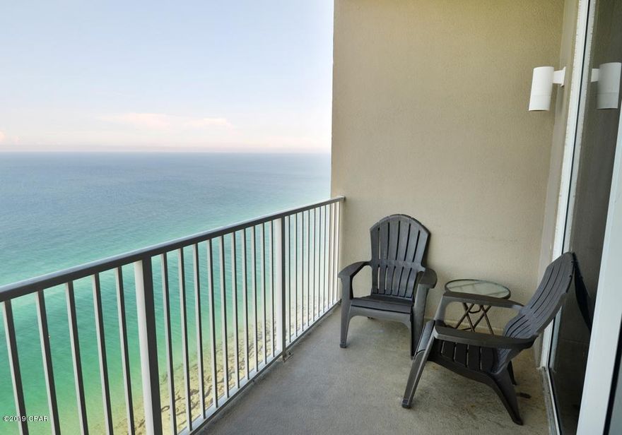 This much-desired 817 sq ft ''K'' plan unit is a one of a kind in one of the Premier Resorts in Panama City Beach.  This 1 bedroom 2 bath is different than other one bedrooms in that the separate bunk area can be viewed as a separate bedroom!  2 (large and small) storage closets also convey with the sale! This unit has a unique extended balcony which provides fantastic views of the Gulf!  Unit 2816 boasts new carpeting in the living area and bedroom, travertine tile in kitchen and entry way, as well as being a ''beachy'' well decorated and well furnished unit!  With its location only steps from where everything is happening at Pier Park, and some of the lowest HOA dues in PCB, Tidewater Beach is one of the most popular beach resorts around. Amenities include: two outdoor lagoon pools, one heated indoor pool, large Gulf front fitness center w/ two roman spas & private movie theatre, Sky View owners lounge and Gulf front restaurant just to name a few. Come see Unit 2816 and the Tidewater difference for yourself!!!