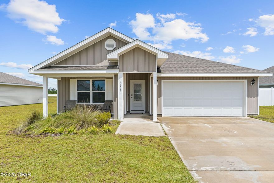 Welcome Home! Built in 2023, this beautiful 4-bedroom, 2-bathroom home combines modern style with everyday comfort. Step inside to find a bright, open floor plan with luxury vinyl plank flooring throughout the main living areas — durable, stylish, and easy to maintain. The carpeted bedrooms offer a cozy retreat, while the spacious kitchen features contemporary finishes, stainless steel appliances, and a large island perfect for entertaining. The primary suite boasts a walk-in closet and a private ensuite with dual vanities and a tiled shower. Outside, enjoy a covered patio and a fenced backyard ideal for gatherings or quiet evenings. seller offering $10K concession towards buyers closing expenses.
Community amenities

Basketball Court
Pickleball
Exercise - Fitness
HOA
Community Mail Box Station
Outdoor Kitchen and Pavilion
Amenity Center
2 Playgrounds
2 Pools
Splash Pad