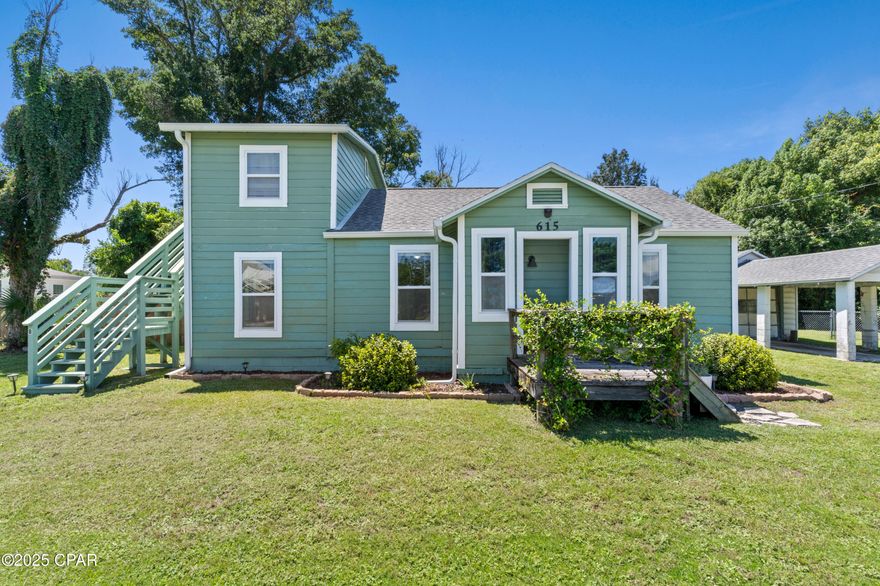 Welcome to this inviting 3-bedroom, 1-bathroom ground-floor home at 615 Bay Ave, perfectly situated in the heart of Panama City. Just minutes away, you'll find an abundance of shopping and dining options, making daily living both convenient and enjoyable. The property is ideally located near Downtown Panama City on Harrison Avenue, where boutique shops, art galleries, coffee houses, and waterfront restaurants line the bay. For a taste of local charm, Historic St. Andrews is right around the corner, offering a lively marina, weekend farmers markets, festivals, and some of the city's best dining experiences. Want to hit the beach? You will love being just 13 miles from St. Andrews State Park and a similar distance to multiple public beach access points, providing endless opportunities for recreation and relaxation.

The home itself features a bright and comfortable layout designed for easy living, along with a fully fenced-in backyard, no carpet, a garage for storage, and a pet-friendly policy (some pets accepted with approval). For added convenience, there is included, on-site laundry, that is shared with the well-maintained studio apartment above the unit (studio not included).

Military members will appreciate the home's proximity to Tyndall Air Force Base and the Naval Support Base, both under 10 miles away. Ascension Sacred Heart Bay is also only 1 mile away!

With its prime location, practical floor plan, and access to the best of Panama City and the surrounding beaches, this home is the perfect blend of comfort, lifestyle, and coastal charm.