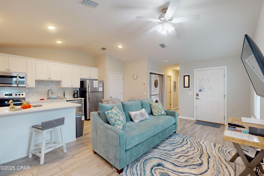 Discover coastal convenience with this fully furnished 2BR/2BA duplex unit, built in 2018 and ideally located on the east end of Panama City Beach. This well-maintained property features durable ceramic tile flooring, a metal roof, Hardie Board siding, and an efficient layout perfect for full-time living, a second home, or a turnkey short-term rental. Fresh interior paint completed last year gives the home a clean, updated feel, and a brand-new hot water heater installed in February 2026 adds peace of mind for the next owner.
Step inside to a bright and open living area, a modern kitchen with a center island, and two comfortable bedrooms, including a primary suite with a walk-in closet and en-suite bath. The home also includes a private fenced backyard and dedicated driveway parking for added convenience.
This unit is being sold fully furnished, making it rental-ready from day one. Each side of the duplex is responsible for its own lawn upkeep, and the property shares a lift station with the adjoining unit.
Situated just minutes from the sugar-white beaches of PCB, this home is close to popular local spots including Captain Anderson's, The Grand Marlin, Publix, marinas, parks, and countless restaurants and activities. Enjoy quick access to Thomas Drive, Navy Base, and the Hathaway Bridge--ideal for both residents and guests.
Whether you're looking to expand your investment portfolio or secure a low-maintenance beach retreat, this property offers comfort, convenience, and immediate rental income potential.