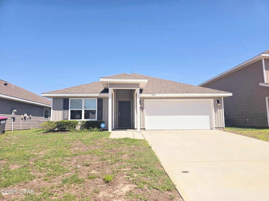 Welcome to Brighton Oaks — where comfort meets convenience in the heart of Lynn Haven!

Just minutes from your doorstep, you'll enjoy easy access to Zollie Young Park, Zollie Young Dog Park, and the Lynn Haven Sports Complex, offering endless opportunities for recreation and relaxation.

This Cali floor plan is a beautifully designed 4-bedroom, 3-bathroom home with a 2-car garage, perfect for families or anyone seeking a spacious, functional layout. Step inside to find classic 8' ceilings, and durable vinyl flooring throughout the main living areas for a modern, low-maintenance finish. The heart of the home is the kitchen, featuring a central island, a pantry for added storage, rich stained cabinetry, and durable laminate countertops — blending style and practicality. The open-concept layout ensures seamless flow between the kitchen, dining, and living spaces, ideal for entertaining or everyday living.

Master bedroom, the spacious primary suite, offers a private oasis with a large walk-in closet, dual-sink vanity, and a separate shower/tub combo in the ensuite bathroom. Bedrooms 2 and 3 are conveniently located on the right side of the home as you enter, while Bedroom 4 offers added privacy, tucked further down on the left.

Whether you're enjoying time at home or out exploring the nearby parks, Brighton Oaks offers a welcoming lifestyle in a fantastic location.