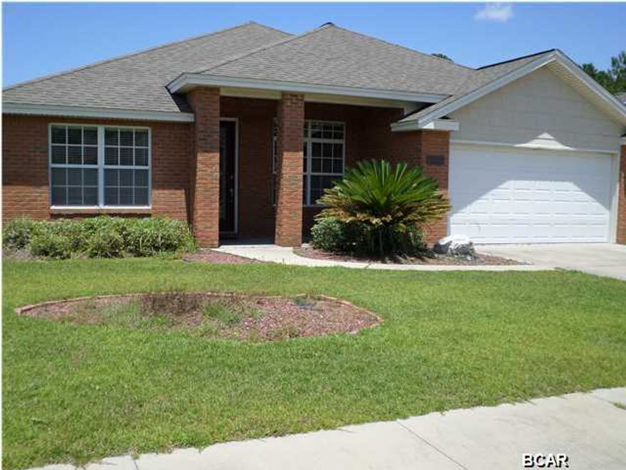 4BR 2BA Home in desirable Lynn Haven. Interior features include 4 large bedrooms, 2 full baths, spacious living area with electric fireplace, formal dining room and open kitchen with Corian countertops and lots of cabinets. Home is all brick home with fully sodded yard, sprinkler system and sidewalks. All sizes are approximate, please measure and verify if important. School assignments are subject to change, please check with Bay County for most accurate information. Pets allowed with owner approval and NON REFUNDABLE pet fee applies per pet. Breed restrictions apply. All property sizes and ages are approximate, please measure and/or verify if important. Deposit is the same as the rent.