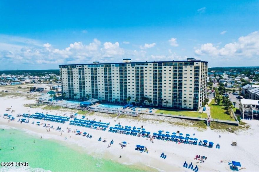 Experience the Gulf Coast lifestyle at its finest in this beautifully updated, deluxe 2-bedroom, 2-bath Gulf-front condo at Regency Towers. Situated on the 11th floor, this spacious residence offers breathtaking, unobstructed views of the Gulf of Mexico—from peaceful sunrise skies to vibrant sunset horizons.

Inside, you'll find an oversized floor plan designed for both comfort and entertaining. The open layout features a generous dining area, a convenient breakfast bar, and a wide living space that flows naturally toward the balcony and its stunning water views. With sleeping accommodations for up to eight guests, including a sleeper sofa, this condo is ideal for vacation rentals, family getaways, or full-time coastal living. The unit is being sold fully furnished, turnkey, and rental ready, making it effortless to begin generating income right away.

Regency Towers is one of Panama City Beach's most established and amenity-rich Gulf-front resorts, offering 24-hour gated security, two heated pools, a hot tub, kiddie pool, Gulf-front fitness center, tennis courts, billiards, and a poolside eatery with a full-service bar. Beach chair rentals, water sports, and seasonal entertainment are available right outside your door. The complex is perfectly positioned just minutes from top-rated restaurants, fishing charters, golf courses, and popular local attractions.

Whether you're looking for a high-performing rental property, a second home, or your own piece of paradise, this Gulf-front gem delivers an exceptional opportunity in one of the best locations on the beach.