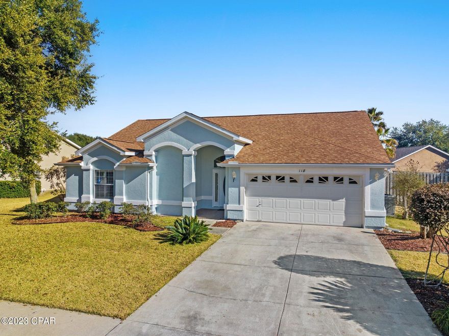 'CURRENTLY UNDER CONTRACT, SELLER WILL CONSIDER BACKUP OFFERS' Here is an opportunity to own a 3-bedroom, 2 ½ bath home with new a roof (2021) and exterior paint (2022) in the heart of PCB. Summerwood is located 1 mile from the world's most beautiful beaches, 1 mile from Pier Park & 14 miles from Northwest Beaches International airport. The backyard oasis can be seen upon entering the home through the family room double doors. The family room features a vaulted ceiling, built in bookcases, and a gas fireplace. The double doors lead to a large fenced in backyard that features a concrete inground pool/hot tub with a screened enclosure. The enclosed back patio will become a second living space. The yard has mature landscaping and a large double palm. The pool is kidney shaped with decorative tile work & hot tub that cascades into the pool. The pool pump was replaced in 2021. The back patio features ceiling fans and an outdoor sink. The kitchen has a breakfast bar, double sink and separate sitting area that can be used as a breakfast nook. The room to the left of the entryway can be used as an additional sitting area, dining room or office. There is also a jack and jill half bath with a pedestal sink that can be used for guests or homeowners. The Master bedroom has 2 walk-in closets and an ensuite bathroom. The Master bathroom features double sinks, a tiled shower with a built-in tiled bench and an additional door that leads to the enclosed backyard patio. There are 2 additional bedrooms that share a bathroom with a tub/shower combo.  The home has recessed lighting, arched entryways, plantation shutters, tile throughout the main living areas and carpet in the bedrooms. The double garage features built-in cabinets, an outdoor sink, and houses additional attic space. The laundry has cabinets for additional storage as well. HVAC was replaced in 2018. Come see all this beach house has to offer. Low HOA fees for such a nice well-kept community! The neighborhood also has a community pool, bathhouses and sidewalks. Please verify measurements and information that is important.