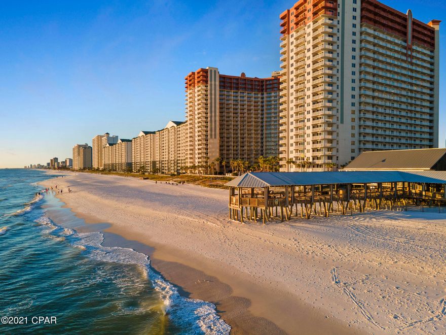 Premium Fully Furnished and rental ready Gulf Front 4th Floor condo at Shores of Panama, one of premier resorts in Panama City Beach, FL. ''C'' floor plan featuring very spacious 907 sqft, 1 bed + bunk room/2 bath unit, with Master Bedroom overlooking Gulf of Mexico; ideally located on the 4rd floor helping owners and guests to avoid long elevator waits during peak season. Inviting open layout which perfectly maximizes the views. This unit comes with a Dedicated parking spot on same floor. 



Shores of Panama, is a 23 story Tuscany style condominium of gulf front luxury accommodations offering unparalleled amenities including almost 500' of Gulf frontage, 13,966 sq. ft. million dollar Gulfside, zero entry lagoon-style gulf side pool, Gulf side hot tub, Large heated indoor pool & hot tub, Covered on-site parking deck, Health center with fitness equipment, Two tiki bars serving lunch and dinner, Beach activities and rental services, Free high-speed internet access,  and more, surrounded by beautiful exterior details. The Shores of Panama is an excellent location on the beach next to Pineapple Willy's and is within walking distance of other restaurants and entertainment. Like thousands of visitors each year, your family will LOVE Shores of Panama.