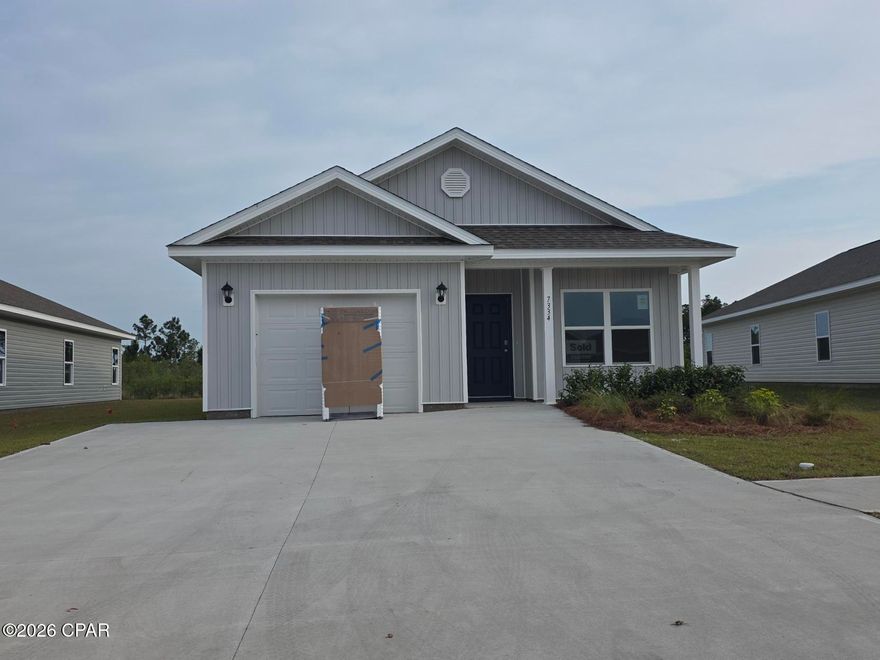 Welcome to the Ryker Plan, one of our new plans at Liberty I Panama City, Florida. The Ryker is a spacious single-story home with 1,443 square feet of comfortable living. This beautiful home offers 3 bedrooms with 2 bathrooms, and a 1-car garage. Met with a cozy covered porch as you enter the home, The foyer welcomes you with beautiful EVP flooring which spans throughout the home in the main areas and bathrooms. Right by the front door is a bonus area which can serve as an office or a creative space. The hallway leads to the garage and laundry room into the open kitchen and living room area and the second and third bedrooms with the second bathroom in between. Each bedroom boasts plenty of space and sizeable closets for organization with soft carpet flooring.

The kitchen includes an island for extra counterspace and seating with granite countertops, stainless steel appliances, and beautiful white cabinetry. Natural light illuminates this main area for your family and friends to enjoy. Nearby, covered patio access is located by the primary bedroom and the dining area. The spacious primary bedroom features its own bathroom complete with double vanity granite countertops, a large walk-in closet, and a relaxing shower. In addition to all the features and amenities our Ryker plan offers, each is built with our Smart Home technology package, designed to bring the ease and convenience of life right to your fingertips.

On the outside of this popular plan, you will see durable vinyl siding, a rear patio to enjoy the spacious back yard and the beautiful Florida weather. Our Liberty community features underground utilities making it less susceptible to damage from severe weather leading to fewer outages and more reliable service. Residents of Liberty can enjoy exclusive access to two amenity centers, complete with two pools, a children's splash pad, two playgrounds for endless fun, a well-equipped fitness center, two pickleball courts and a basketball court to name a few things. To learn more about this home for yourself, call us to get connected today!