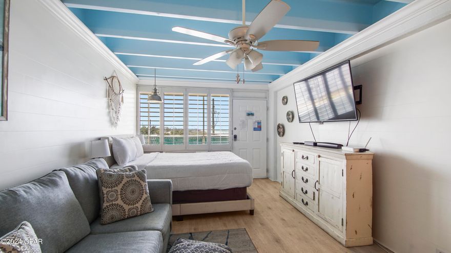 Currently Under Contract, Seller Accepting Back Up Offers.  FULLY RENOVATED, BEAUTIFUL, FURNISHED Fontainebleau Condo located Gulf Front with a beautiful view of the White Sugar Sand & Emerald Green Waters of the Gulf Of Mexico.  All utilites, including electric are covered in the HOA fee.  Rental ready, or your second home, you won't have to change a thing! Addition of sleeper sofa allows this condo to comfortably sleep up to 4 guests. AC wall sleeve replaced 10/23. New mattresses.  You must see the attention to detail in this beautiful condo! Fontainebleau is centrally located & boasts multiple updates including swimming pool, gym & owner's lounge.  Pier Park Shopping, fine dining, entertainment, restaurants just down the road! Don't miss out on this one!!!