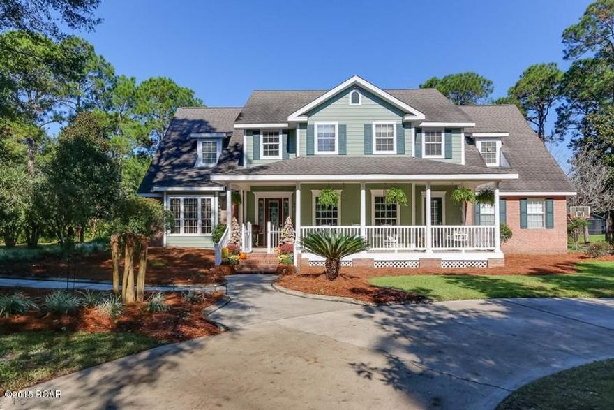 Magnificent 4900 sq. foot gated, secluded canal front home is at the end of one of the most beautiful streets in the very desirable Kings Point Neighborhood. This home is on acre of land on the corner of newly dredged canal with 350+ ft of canal frontage. It has a large circular drive way. It has a covered boat dock with lift and Jet Ski landing. It has a beautiful and private ivy covered serenity deck on the canal perfect for relaxing or reading. The pool and fire pit are privately located off the back of the house. It has 2 very large porches. The front porch is open and the one in the back by the pool is screened. There is a formal office and full bath on the first floor. This home is a chef's dream with a very large kitchen with center island and Viking appliances.   SEE MORE.......... Kitchen has  8 burner gas stove, double oven and warming drawer.  BRAND NEW air conditioner installed 1/16.  There is an additional informal office area off the laundry/mud room with bay window seat.   There are 3 fireplaces in this home.  The one in the living room is a real wood burning fireplace that has been converted to gas (but could be converted back), the master bedroom has a gas fireplace and one of the additional bedrooms also has its own gas fireplace.  The master bedroom is large and has a sitting area as well as a small balcony overlooking the pool,  great for enjoying coffee in the morning.  It has his and her large walk in closets, a newly remodeled master bath with claw foot tub, small refrigerator and double headed shower.  There is also plenty of storage areas throughout the house. There are 3 additional bedrooms, one with its own bath and a very large extra storage area and the other 2 share a Jack and Jill bath. There are a total of 4 garages.  2 garages are in the main house and 2 additional garages in the carriage house.  Above the carriage house is an 800+ sq ft bonus room with pool table, wet bar and small refrigerator, perfect for game day or just getting away from the world! It has its own half bath on the first floor. This home will not be on the market for long!  BE SURE TO CHECK OUT THE VIDEO TOUR To see this home please call for an appointment.
Measurements are approximate and should be verified.