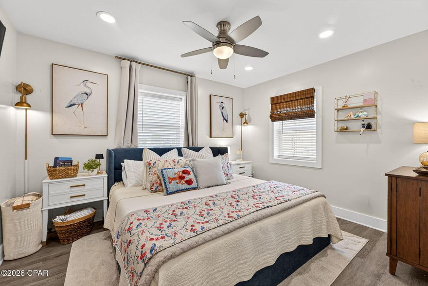 This beautifully updated 3-bedroom, 2-bath home offers 1,268 sq ft and was fully renovated in 2023 with modern, coastal finishes throughout. This is move-in or rental ready from day one.
Enjoy an open, inviting layout along with a large, brand-new screened-in back porch--perfect for entertaining or relaxing after a day at the beach. The backyard features thoughtfully designed landscaping throughout and an outdoor shower for added convenience.
Located just a 5-minute walk to a quieter, less crowded stretch of the beach, you'll love the easy access to the Gulf without the hustle of high-density areas. Situated in a clean, well-kept, golf cart-friendly neighborhood.
Ideal as a primary residence, second home, or income-producing short-term rental.