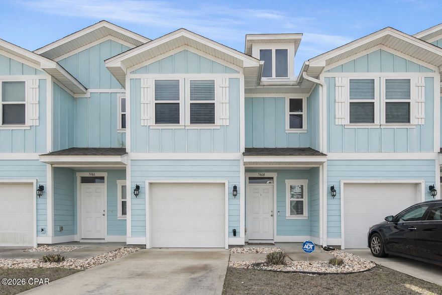 Welcome to 7468 Shadow Lake Drive in beautiful Panama City Beach! This charming 2-story coastal townhome offers the perfect blend of style, comfort, and location. Featuring 3 bedrooms, 2.5 bathrooms, and 1,496 square feet of thoughtfully designed living space, this attached single-unit home is ideal for full-time living, a second home, or investment opportunity. 
Inside, you'll find an open-concept main living area perfect for entertaining. The kitchen is equipped with granite countertops, stainless steel appliances, and ample cabinet space, seamlessly flowing into the dining and living areas.
Upstairs, all three bedrooms provide privacy and functionality, along with a laundry room upstairs, for added convenience.
Located just minutes from Pier Park's shopping, dining, and entertainment, and only a short drive to the world-famous white sand beaches, this home offers the ultimate Panama City Beach lifestyle.
Don't miss your opportunity to own this adorable coastal retreat in a prime location!