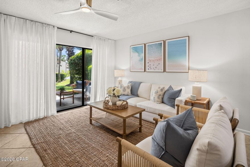 Coming soon. No showings till 5/1.
OPEN HOUSE Saturday, 5/2, 11-2:30 
Welcome to your perfect beach retreat at Portside Resort, where easy coastal living meets strong rental potential. This freshly painted and fully furnished 2-bedroom condo is outfitted with almost all brand new furniture and stainless steel appliances, offering a true turnkey opportunity for personal enjoyment or short-term rental income.
Inside, you'll find a bright, open living space complemented by granite countertops and a well-appointed kitchen designed for both comfort and style. This unit features luxury vinyl plank flooring throughout with no carpet, combining durability with a clean, modern look. Thoughtfully updated and move-in ready, this home allows you to start enjoying the beach lifestyle immediately.
Located just steps from the sugar-white sands and emerald waters of the Gulf, Portside is a laid-back, family-friendly community known for its tropical landscaping and resort-style amenities including multiple pools, tennis courts, and a relaxing coastal atmosphere.
Enjoy the ultimate convenience of parking right in front of your door and never having to wait for an elevator, just effortless access and true easy beach life. Whether you're looking for a vacation getaway, investment property, or both, this condo checks all the boxes.