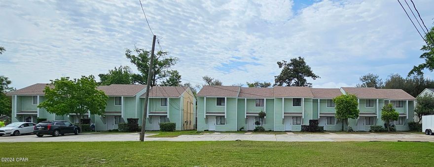 RARE opportunity to own 10(TEN) 2 bedroom/ 1.5 bath townhomes complete with an additional parcel!   Each unit has a separate address and meter making it EASY to manage.  Currently used as a mixture of short term rentals, mid-term rentals, staff housing and storage.  The proximity to Tyndall AFB, Mexico Beach, Panama City and Panama City Beach make this a DON'T MISS.   Owner financing may be an option with a sizable down payment and agreeable terms.  Do not disturb guests/tenants.  BUYER TO VERIFY ALL INFORMATION DEEMED IMPORTANT. Most furnishings convey. Photos are from one unit.  Floor plans are same but furnishings and finishes vary.