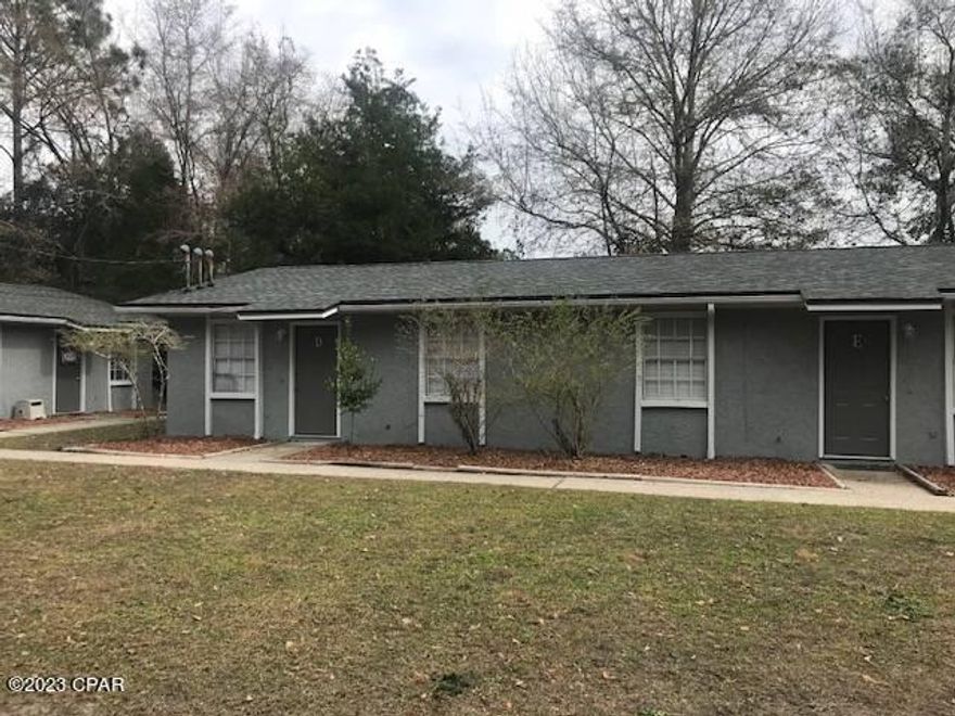 Welcome to this efficient 2Bed/1Ba apartment near Tyndall AFB, located Callaway, FL!

This apartment offers a comfortable living space with two spacious bedrooms and a full bathroom. The exterior laundry/storage room, semi-attached to the main building, provides ample space for your storage needs and laundry convenience. The covered front entry ensures you stay dry during those rainy days, while the back patio, complete with a privacy fence, offers a perfect spot for outdoor relaxation!

This apartment combines functionality and comfort, making it a perfect place to call home!

-------------------------------------------------------------------------

*1/2 OFF Security Deposit for Active-Duty Military!*

*Quarterly Pest Control & Lawncare Included!*

*NO PETS*

*Owner will consider Section 8.*