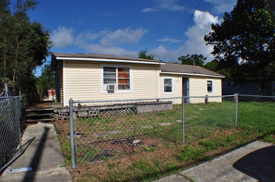 Great property close to the beach, school, park, and more!  The value is in the land only and what a fantastic 60x120 lot to build on.  This neighborhood is undergoing a revitalization and there is sewer hookup now available.  Property is being sold AS-IS.  All info is approx. and must be verified by Buyers if important.