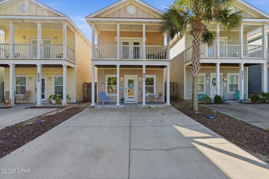JUST REDUCED | MOTIVATED SELLER | MOVE-IN READY

3-bedroom, 2.5-bath two-story single-family home located in a gated community in Panama City Beach, offering low-maintenance living and short-term rental eligibility.

This property is centrally located near beaches, military bases, shopping, and area attractions, making it suitable for a primary residence, second home, or investment property.

Approximate Distances to Key Locations:

Nearest Public Beach Access: ~1.5 miles (approx. 5 minutes)

WonderWorks Panama City Beach: ~1.8 miles (approx. 5 minutes)

St. Andrews State Park: ~4.5 miles (approx. 10 minutes)

Pier Park: ~8.5 miles (approx. 15 minutes)

Naval Support Activity Panama City / Naval Academy facilities: ~7 miles (approx. 15-20 minutes)

Downtown Panama City: ~6.5 miles (approx. 15-20 minutes)

Tyndall Air Force Base: ~25 miles (approx. 35-40 minutes)

Inside, the home features new luxury vinyl plank flooring throughout and an open-concept main living area. The primary bedroom is located on the main level, with two additional bedrooms upstairs.

The kitchen provides ample cabinet space and storage and opens to the main living area, supporting everyday use or rental functionality.

Short-term rentals are allowed with no rental restrictions, offering flexibility for owner occupancy or income-producing use.

HOA: $200/month

All distances, measurements, and information are approximate; buyer to verify if important.
