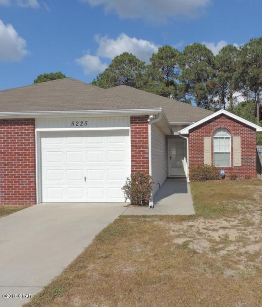 Brick home conveniently located close to shopping, restaurants, and Tyndall AFB. Home features a fenced backyard, storage shed out back, electric fireplace, and single car garage. 1/2 off security deposit for active military.



All measurements are approximate.