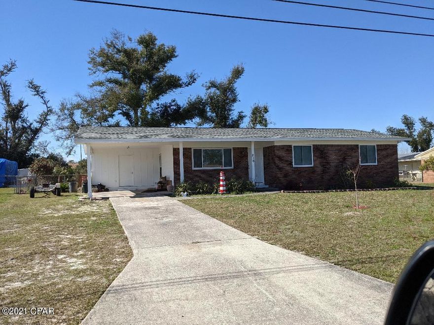 Great home for an investment, rental, or first time home buyer!!!! Great location close to restaurants schools, shopping banks and Tyndall Air Base//// The bones of the house can NOT be beat!!! It has a roof from 2018, most windows are new, new glass sliding door, and patio cover. ALL SIZES ARE APPROXIMATE BUYER TO VERIFY////