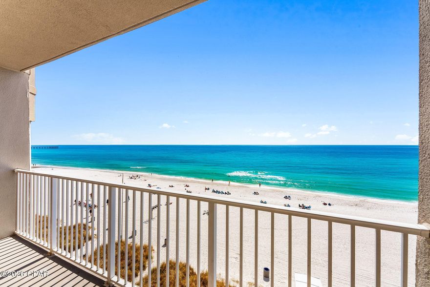 Welcome to Tidewater Beach Resort Unit 405 — a rare opportunity to own the largest 2-bedroom floor plan offered  in one of Panama City Beach's most sought-after Gulf-front communities. This spacious layout provides the perfect blend of comfort and functionality, featuring expansive living areas, generous bedroom sizes, and a private balcony ideal for enjoying coastal breezes and breathtaking sunsets. Designed for both relaxation and entertaining, the open-concept kitchen flows seamlessly into the dining and living space, while the oversized primary suite offers a true retreat with ample room and privacy. The larger floor plan sets this unit apart, giving you the extra space that makes all the difference for full-time living, vacationing, or rental investment. Tidewater Beach Resort is known for its exceptional amenities, including multiple outdoor Gulf-front pools, a heated indoor pool, hot tubs, a beachfront tiki bar and grill, a state-of-the-art fitness center, sauna and steam rooms, a private movie theater, owners' lounge, covered parking garage, and 24-hour security. With direct beach access and resort-style conveniences at your fingertips, every day feels like a vacation. Whether you're searching for a primary residence, second home, or income-producing property, Unit 405 offers space, location, and amenities that are hard to match. This unit has never been used as a rental, making it in exceptional condition with extra ''in home'' touches!