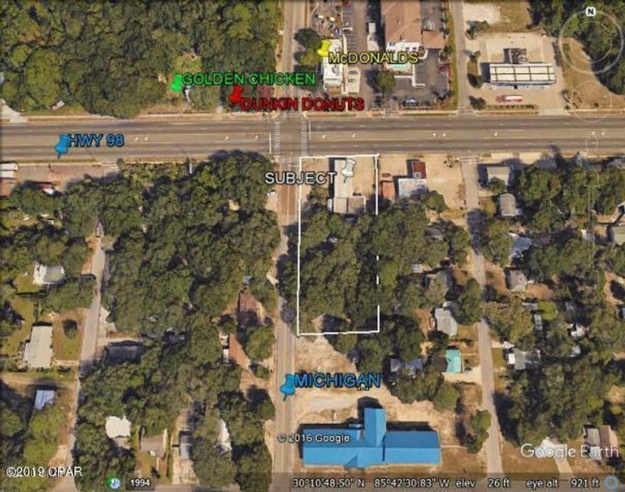 40,000 plus cars per day. Corner location and first red light from new overpass. Premier location and assemblage created.   Both businesses being sold for land only and no business name or operation is being conveyed with sale.