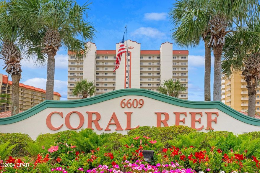 Unit 805, 2BR/2BA located in the center of the building  with an exceptional  view of of the lagoon and  beautiful Gulf of Mexico.

Coral Reef has finished the Hurricane Michael repairs plus the replacement of All the windows, glass in sliding glass doors, painting the exterior of the building, garages, railings, doors replacing the roof on the buiiding and garages. plus much more.

 The unit is on the rental program and does have winter guest.  We will do our best to get you in to show.however we are asking for a reasonable notice. Now showings before 10:00.