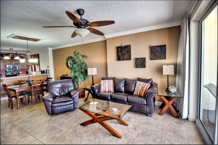 Ocean Reef is one of PCB's newest condos and is perfectly located just East of Pier Park near shopping, dining, golf, family recreation, and only 20 minutes gate to door from the airport. This luxury 2/2 condo is fully furnished, rental ready, and would make a wonderful residence, second home, or rental investment! Upgrades include tile throughout, granite, wood cabinets, fresh paint, and stainless appliances. The great room and Gulf front master bedroom open onto one of the widest balconies in Panama City Beach. Convenient parking is located in the building, with an assigned space near the elevator. Amenities include a seasonally heated outdoor pool and sundeck, jacuzzi, indoor pool, Gulf view fitness center, steam and sauna, and 330' of Gulf front with chair service. Low HOA's, best buy!