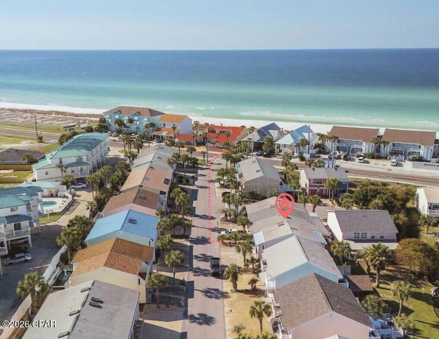 This beautiful renovated 2-bedroom, 2-bath beach cottage in the highly desirable Laguna Beach area of Panama City Beach is the perfect find. Ideally located just steps from the beach—simply cross the street and you're on the sand. This move-in-ready townhouse features new stainless steel appliances, modern updates throughout, and a newer roof for added peace of mind. The community offers a pool, and the low HOA fee of just $159 per month makes ownership even more attractive. Whether you're seeking a primary residence, vacation getaway, or investment property, this home delivers the best of coastal living with excellent walkability to the beach, dining, and local attractions.