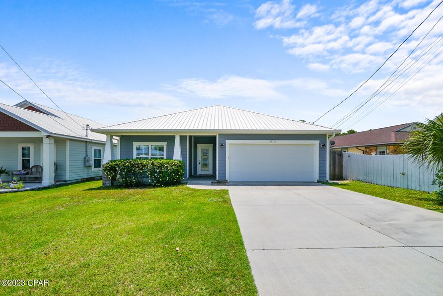 West end beauty available for long term lease. This 3 bedroom, 2 bath beach house is in a golf cart friendly neighborhood with easy access to front beach road and nearby beach accesses as well as back beach road.  Convenient to 30A shops and activities driving west and a ten minute drive to Pier Park and Frank Brown park if going east.
Occupants will enjoy lots of natural light in open concept living and dining area, freshly painted interiors, attractive tile floors and no carpet.  
Living room really feels open and spacious with vaulted ceiling. Enjoy more space with double vanity in the primary Bath with custom tiled shower, and large walk in primary bedroom closet. Plenty of room for storage in the attached garage and the outdoor shower, screened in back porch and fenced in backyard make this home perfect for the beach lifestyle. 
Home was a second home for years and is in excellent shape with stainless steel appliances.
Laundry room off garage with washer and dryer provided. Rent will include lawn care and trash pick-up service. Pet friendly upon approved application, provided non-restricted breed.