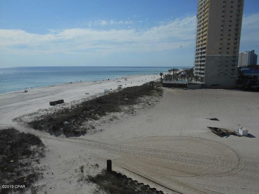Great opportunity in Top of the Gulf!  Fully furnished end unit on the 6th floor (closest to the beach) is here for you.  Beautiful view and only steps to the beach.  Beach front complex includes a full size pool, kiddie pool, snack bar, elevated deck, pool side grills,fitness center, internet lounge. Centrally located and minutes from entertainment, shopping, and the best local restaurants.  Info taken from appraiser site & sizes approx., please verify if important.