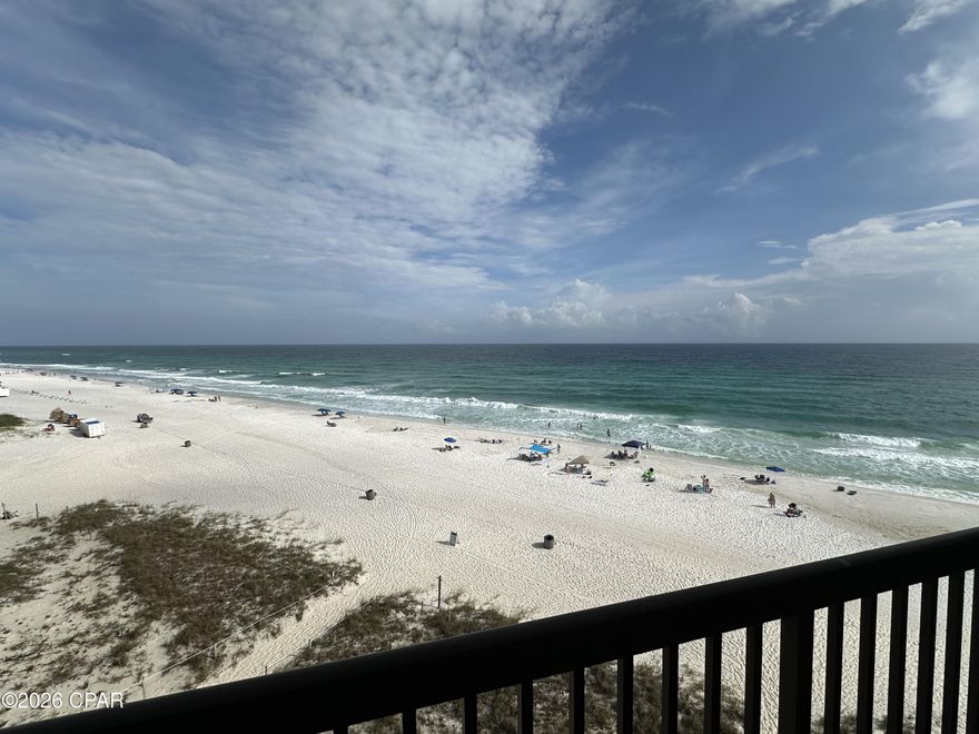More photos coming soon...  Work still in progress inside the condo.  Here is the perfect condo at the right price!  Sleep as many as six people in this townhouse style one bedroom one and a half bathroom fully furnished condo located on the third floor with fabulous beach views on both sides.  Bedroom has two brand-new queen-size beds and new 55-inch tv.  First floor is all newly painted and new laminate flooring.  Stairs have beautiful new stained wood treads.  In the dining area upstairs, you can sit at the windows while working on your computer and look out to the large pool and the beautiful beach.  The large living room has a new fold out sofa bed with upgraded memory foam mattress.  Walk out onto the balcony and the beach is right below you.  Feels like you are sitting on the sand.  Come take a look right away!
