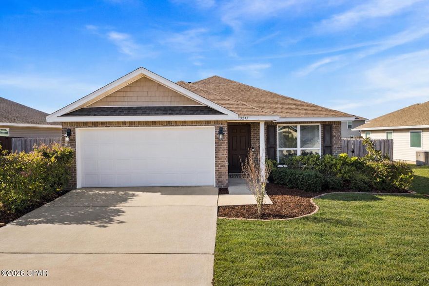 PRICE DROP!!! $5,000 IN SELLER CONCESSIONS!!! VA Assumable Loan Available! Very Motivated Sellers! Blinds, a fence and no construction around you!!! WELCOME HOME! This well-maintained home offers fresh paint throughout the main living areas, a newly painted front door and shutters, and a Safe Haven security system already in place. The popular Ocala plan welcomes you with a covered entryway and a two-car garage. Inside, the foyer features 8' ceilings, decorative interior doors with nickel hardware, and vinyl sheet flooring throughout the common and wet spaces. At the front of the home, a comfortable bedroom overlooks the landscaped yard. The kitchen is open and inviting, offering plenty of cabinetry, a pantry, laminate countertops, and essential appliances including a coil-top stove, microwave, and dishwasher. Just off the breakfast area, a small hallway leads to two additional bedrooms and a full hall bath, providing a functional layout for family or guests. The spacious family room serves as the main gathering space and provides access to the master bedroom, which includes a walk-in closet, linen closet, and a private bath with a dual-sink vanity and laminate countertops. A convenient laundry area leads directly into the two-car garage, making daily routines simple and efficient. With motivated sellers, thoughtful updates, and the major advantage of a VA assumable loan, this home is an excellent opportunity. Schedule your showing today!