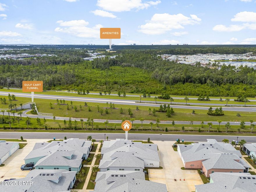 CURRENTLY UNDER CONTRACT, SELLER WILL CONSIDER BACKUP OFFERS'**Dreamsicle Cottage in Latitude Margaritaville Watersound**  *Phase 5 - Just 7 Minutes from Town Center* Welcome to your dream retreat at Latitude Margaritaville Watersound, where life is a celebration and every day feels like a vacation! Nestled in the vibrant Phase 5 of this premier 55+ community, Dreamsicle Cottage offers the ideal blend of comfort, style, and convenience. 
**Key Features:**- **Prime Location**: Enjoy the best of both worlds with a street-facing home just 7 minutes from the bustling Town Center. Easily access shopping, dining, and entertainment while still enjoying the peace and tranquility of your own slice of paradise.
- **Outdoor Oasis**: Sip your morning coffee as the sun rises and unwind with a glass of wine as the sun sets on your expansive screened and epoxy porch. This private outdoor space invites you to soak in the fresh air while being surrounded by the natural beauty of the community.- **Modern Convenience**: Step inside and be greeted by a warm, inviting atmosphere devoid of carpet, making maintenance a breeze. The elegant laminate flooring not only enhances the home's aesthetic but also ensures durability, perfect for an active lifestyle. A Custom Built-In Bookshelf just off the kitchen adds cottage charm and superior space for books and decor! - **Chef's Paradise**: The heart of the home features stunning granite countertops paired with custom island-style cabinetry, perfect for cooking enthusiasts and entertainers alike. The thoughtful addition of custom pull-out drawers in EVERY lower cabinet ensures everything is organized and easily accessible.**Primary Suite**: If you enjoy organization, the custom built in closet is pure heaven coupled with custom pull out shelves under each cabinet sink that provide easy access to all your beauty items!- **Garage Excellence**: Your garage isn't just a space for your car; it's a polished and functional area with epoxy flooring that adds a touch of sophistication and practicality. **Community Highlights:**Living in Latitude Margaritaville Watersound means embracing a lifestyle filled with opportunities for connection, recreation, and relaxation. Take advantage of the close proximity to the golf cart tunnel, explore scenic walking trails, or gather with neighbors for community events. Engage in various activities designed to enrich your retirement years, all while surrounded by like-minded residents who value fun and fulfillment.**Why You'll Love It Here**: This is more than just a house; it's a lifestyle. Imagine leisurely strolls in the picturesque community, laughter-filled gatherings with friends, and the freedom to live life on your terms. With this Dreamsicle Cottage, you really can have it all!**Don't Miss Out!** 
This enchanting home is waiting for you to turn the key and start your next adventure. Whether you're ready to downsize or seeking the vibrant lifestyle that comes with a 55+ community, this Dreamsicle Cottage is the perfect place to call home. Schedule your private tour today and experience firsthand all the joy and comfort this property has to offer!