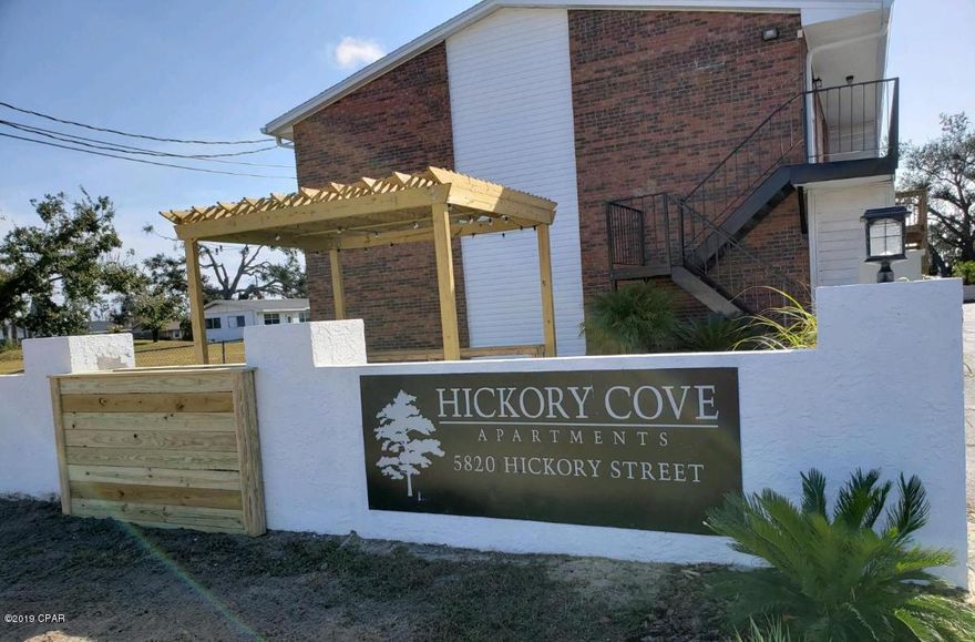 Hickory Cove Apartments- Convenient to Tyndall Air Force Base, shopping, restaurants, schools.  This property has been recently renovated and is like new! Fresh paint, new fixtures, and flooring, new kitchen cabinets, new AC system and new appliances, We have apartments upstairs and downstairs . Garbage is included with the rent. Laundry facility room onsite. Application required. Schedule an appointment today!