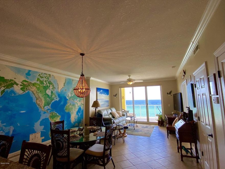 Beautiful 2 bedroom 2 bath condo at Emerald Isle that overlooks the Gulf of Mexico from the 9th floor. It's the perfect, oversized end unit that captures every sunset with an unobstructed view. All new appliances, sinks, and fixtures. Installed a new AC in 2017 and also new hot water heater.  Emerald Isle has all of the resort amenities to enjoy, hot tub, pools, sauna, steam room, tennis court, and fitness center.  fantastic location near to Pier Park.  situated on the West End of PCB near great dining and supermarkets.  Come see for yourself.  Located on the 9th floor, with this end unit --you get the privacy and space to enjoy the beach from the perfect height, with greater accessibility to the stairways and faster elevators.